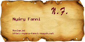 Nyáry Fanni névjegykártya